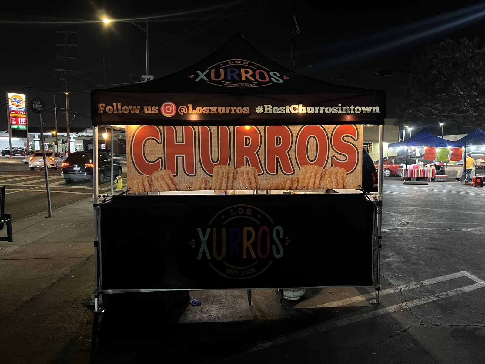 Los Xurros tent set up at an event