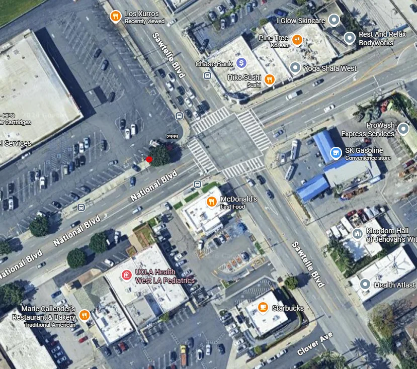 Map of Los Xurros at National and Sawtelle Blvd